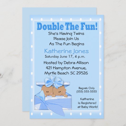 Twee Afrikaanse Amerikaanse jongens met babyschoen Kaart (Voorkant / Achterkant)