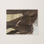 Twee Afrikaanse Struik Olephants (Loxodonta Afrian Legpuzzel (Horizontaal)