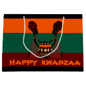 Twee Afrikaanse vrouwen en een mandje Happy Kwanza Groot Cadeauzakje (Voorkant)