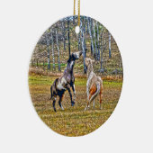 Twee afspeelbare pinto-verf-paarden ontwerpen voor keramisch ornament (Rechts)