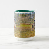 Twee afspeelbare pinto-verf-paarden ontwerpen voor mok (Midden)