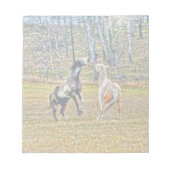 Twee afspeelbare pinto-verf-paarden ontwerpen voor notitieblok (Voorkant)