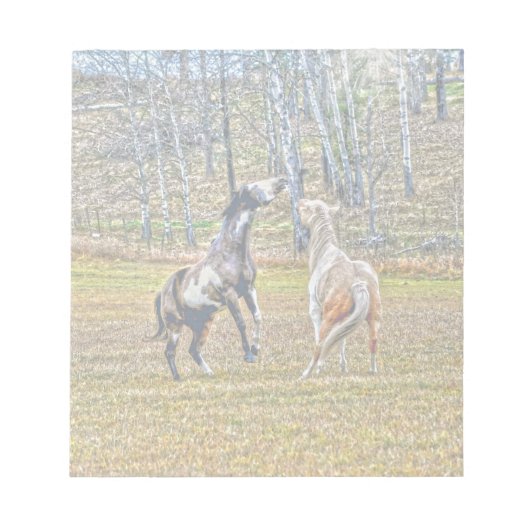 Twee afspeelbare pinto-verf-paarden ontwerpen voor notitieblok (Voorkant)
