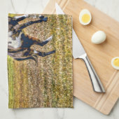 Twee afspeelbare pinto-verf-paarden ontwerpen voor theedoek (Quarter Fold)