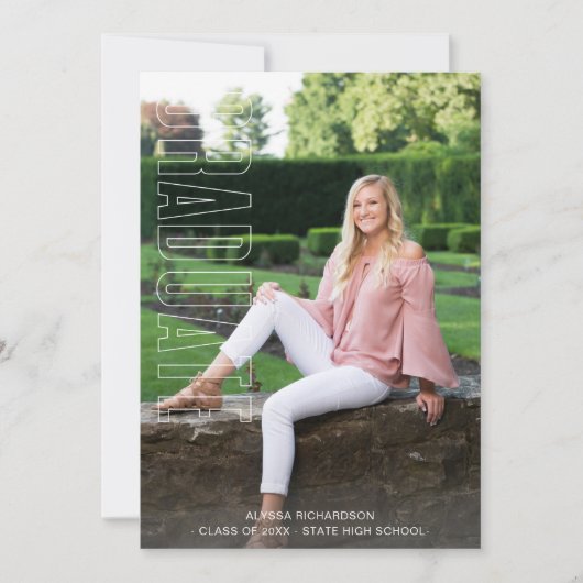 Twee Afstuderen aankondiging van het Type Foto Fun (Voorkant)