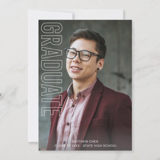 Twee Afstuderen aankondiging van het type Photo Fu (Voorkant)