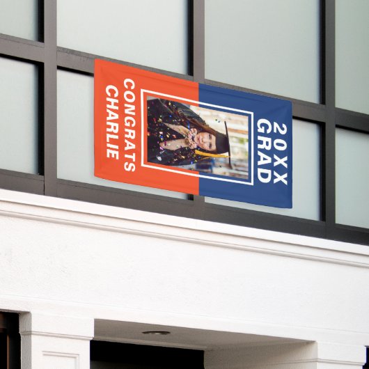 Twee Afstuderen-banner met tone Spandoek (Buitenkant Gebouw)