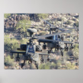 Twee AH-64-Apache-helikopters Poster (Voorkant)