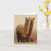 Twee Alpaca's Note Kaart (Gele Bloem)