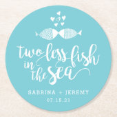 Twee als door Zee | Gepersonaliseerde bruiloft Ronde Kartonnen Onderzetter (Voorkant)