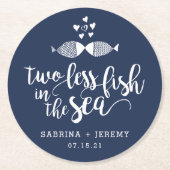 Twee als door Zee | Gepersonaliseerde bruiloft Ronde Kartonnen Onderzetter (Voorkant)