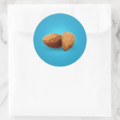 Twee amandelen ronde sticker (Tas)