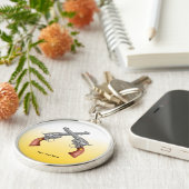 Twee Amerikaanse Old West Pistols Crossed Sleutelhanger (Zijkant)