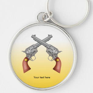 Twee Amerikaanse Old West Pistols Crossed Sleutelhanger