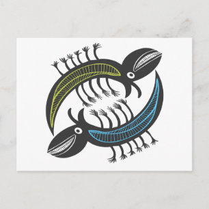 Twee amusante fantasiebeastjes briefkaart