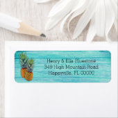 Twee anananas Tropische doornhaai Adresetiketten Etiket (Insitu)