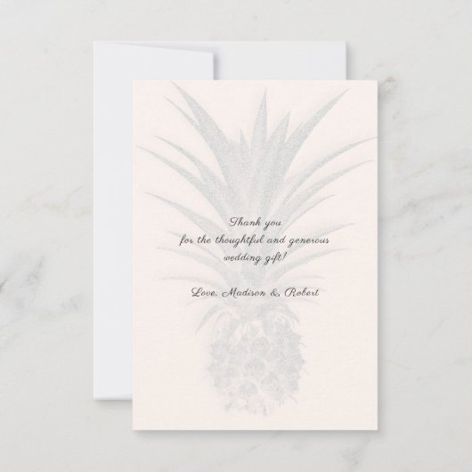Twee anananassen Dank u Passen getrouwd Flat Kaart (Achterkant)