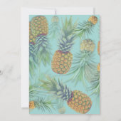 Twee anananassen Hawaiian Theme Wedding Invitation Kaart (Achterkant)