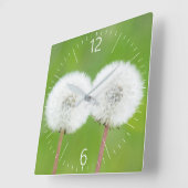 Twee andelions vierkante klok (Hoek)
