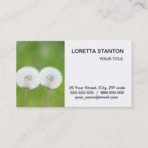 Twee andelions visitekaartje