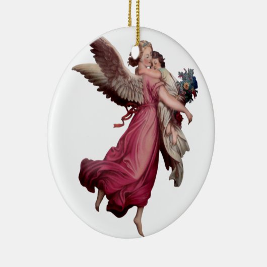 Twee Angels in vlucht Keramisch Ornament (Rechts)