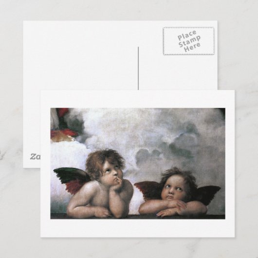 Twee Angels, Raphael Fine Art Briefkaart (Voorkant / Achterkant)