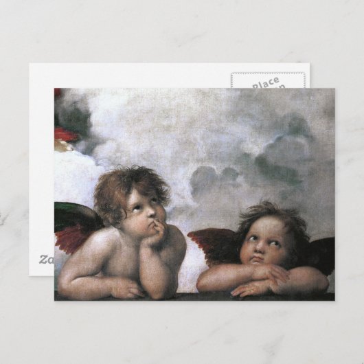 Twee Angels, Raphael  Fine Art Briefkaart (Voorkant / Achterkant)