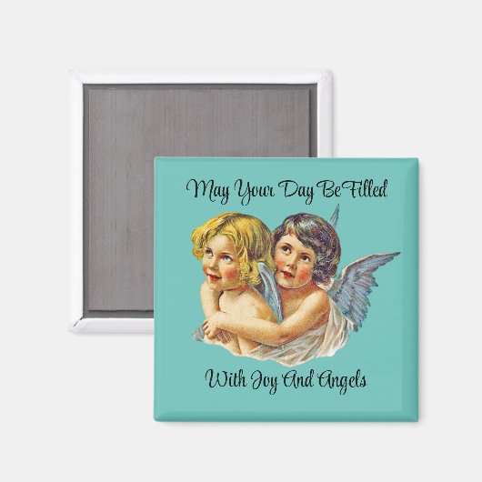 Twee  Angels Square Magnet (Voorkant / Achterkant)
