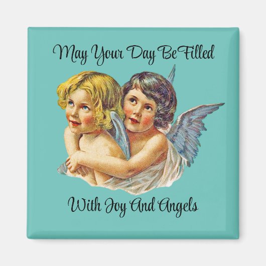 Twee  Angels Square Magnet (Voorkant)