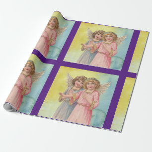 Twee  Angels wrappingpapier Cadeaupapier