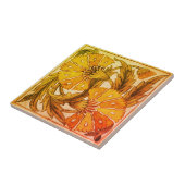 Twee anjers - William De Morgan Tegeltje (Zijkant)