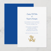 Twee ankers Zeevaart Privé Ceremonie Receptie Kaart (Voorkant / Achterkant)