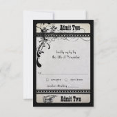 Twee antieke Showbill RSVP bijlagekaart accepteren (Achterkant)