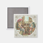 Twee antropomorfe vissen op een trein magneet (Voorkant / Achterkant)