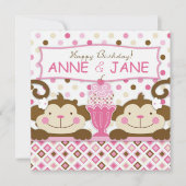 Twee apen en ijskap op zondag kaart (Voorkant)