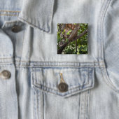 Twee apen in een boom vierkante button 5,1 cm (In situ)