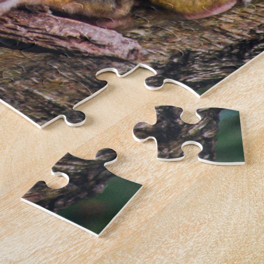 Twee apen in het bos van de boomapen legpuzzel (Zijkant)