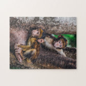Twee apen in het bos van de boomapen legpuzzel (Horizontaal)