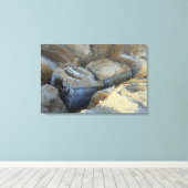 Twee apparaten van het doostype verpakt canvas afdruk (Insitu (Houten vloer))