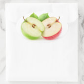 Twee appelhelften ovale sticker (Tas)