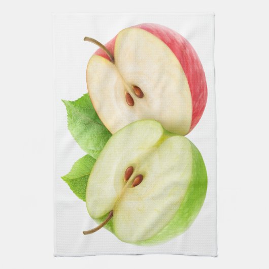 Twee appelhelften theedoek (Verticaal)