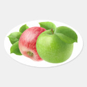 Twee appels ovale sticker (Voorkant)