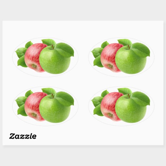 Twee appels ovale sticker (Vel)