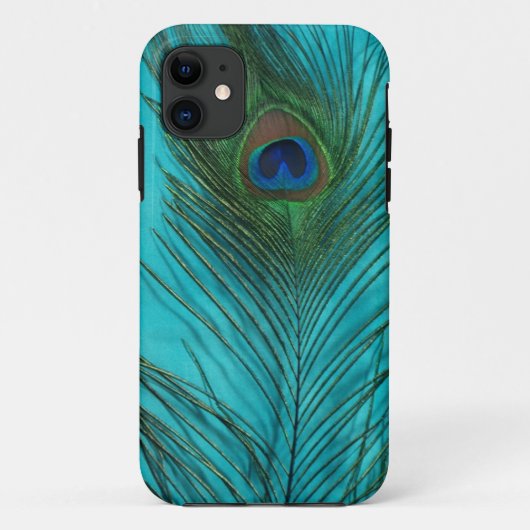 Twee Aqua Peacock Feathers Case-Mate iPhone Case (Achterkant)