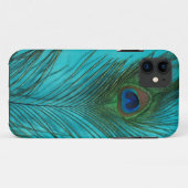 Twee Aqua Peacock Feathers Case-Mate iPhone Case (Achterkant (horizontaal))