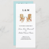 Twee aquarel Adirondack stoelen | Ceremony-program Programmakaart (Voorkant / Achterkant)