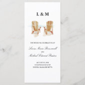 Twee aquarel Adirondack stoelen | Ceremony-program Programmakaart (Voorkant)