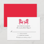 Twee aquarel Adirondack-stoelen RSVP Kaartje (Voorkant / Achterkant)