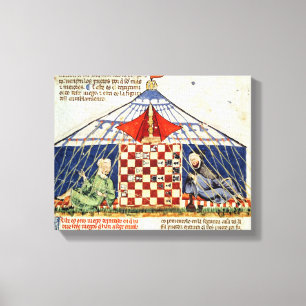 Twee arabische speelschaken in een tent canvas afdruk