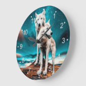Twee Arctische Wolven Grote Klok (Hoek)